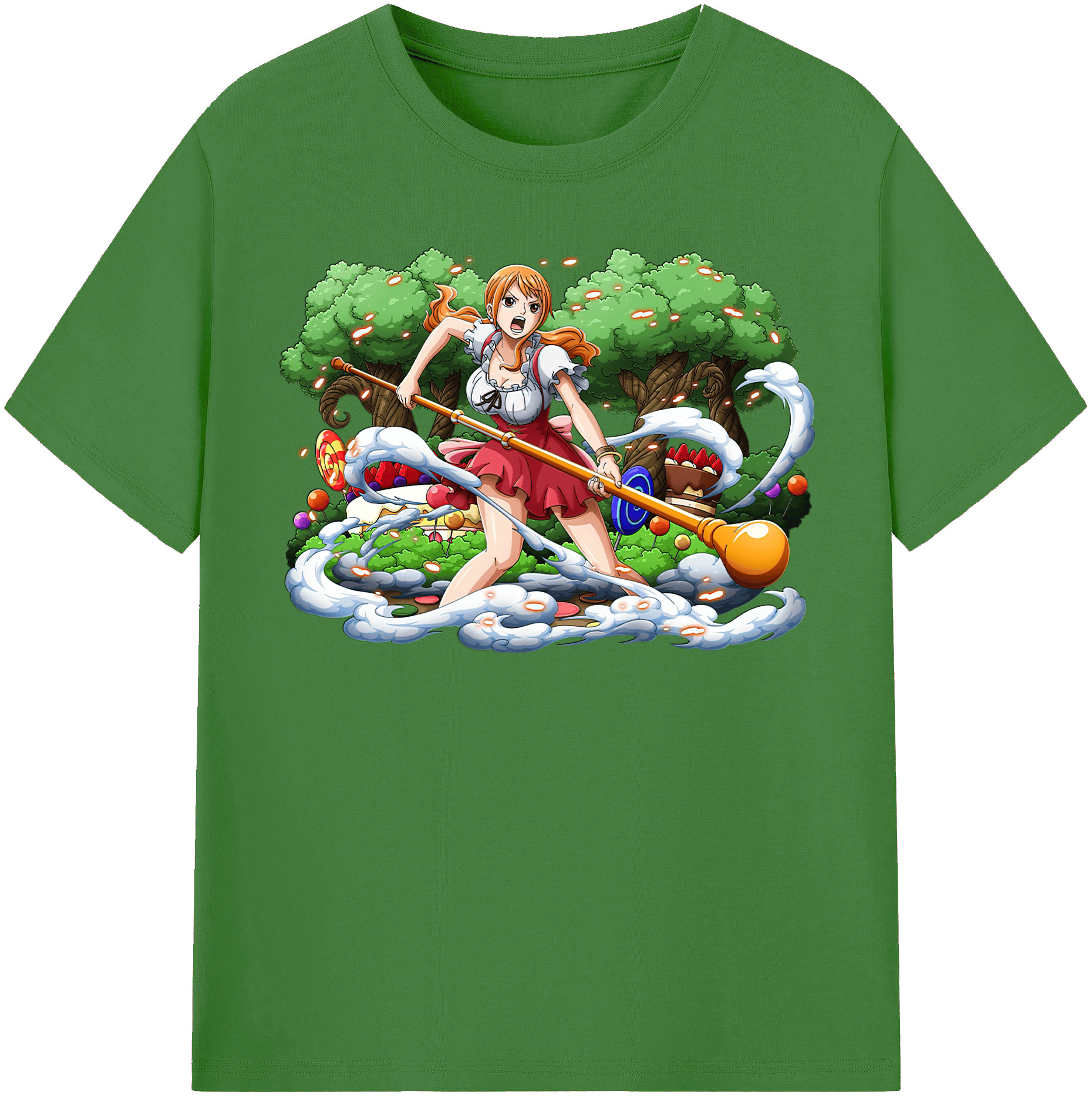 （画像用） ワンピース ナミ ONE PIECE Nami レディースカジュアルプリントTシャツ（綿100％）